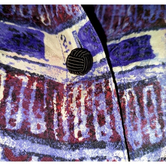 Chico’s Design Blue 100% Silk Asian Geisha Girl Frog Knot 1 M - Picture 5 of 7